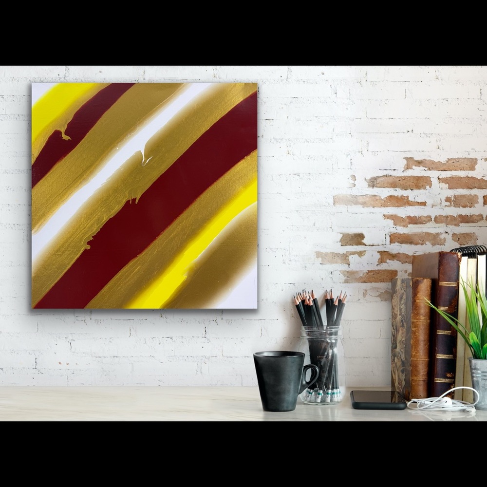 Painting - Fluid Art Original On 14x14 Canvas - Go Noles!